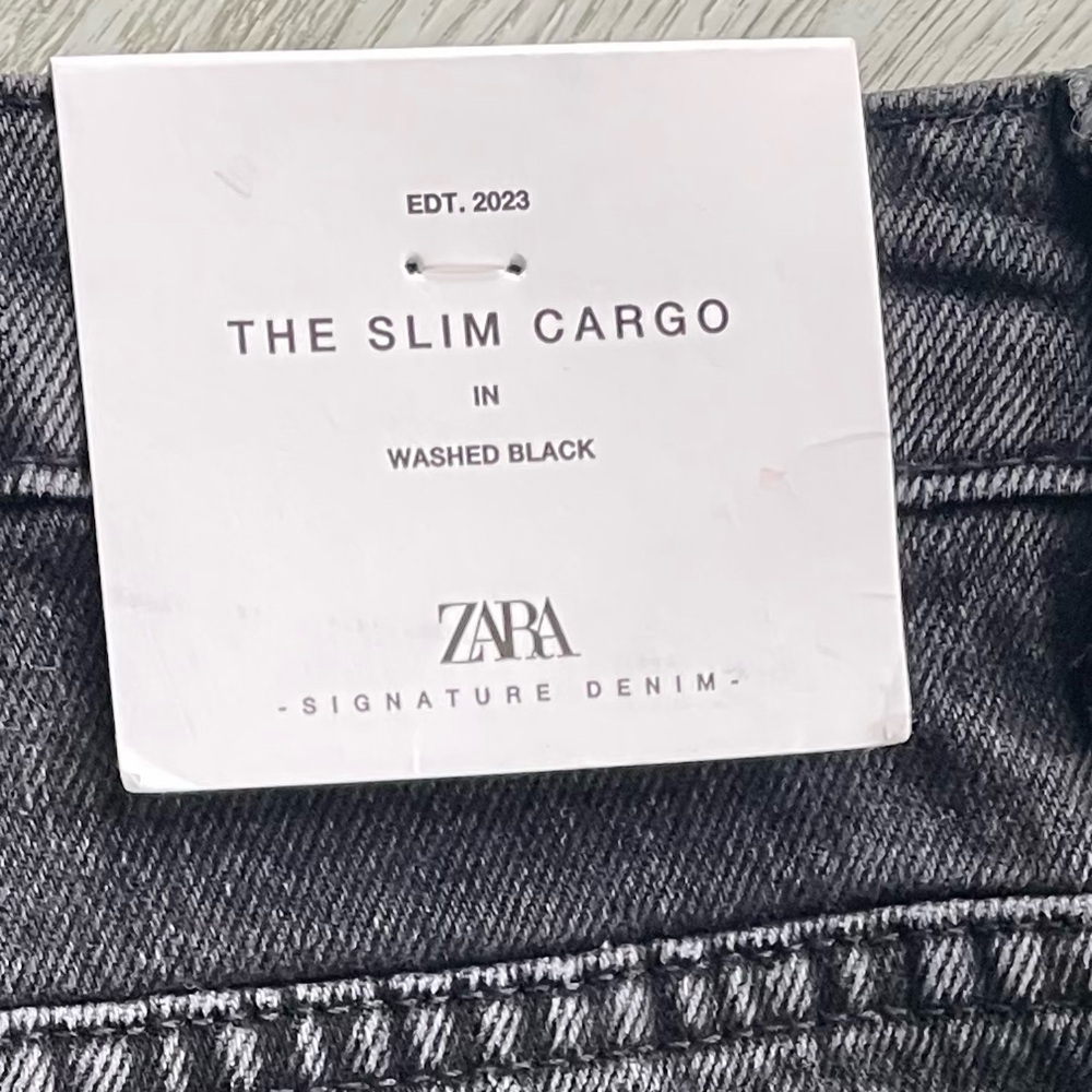 NWT 🦋 ZARA Washed Black “The Slim Cargo” | Size: 6 - Picture 4 of 13